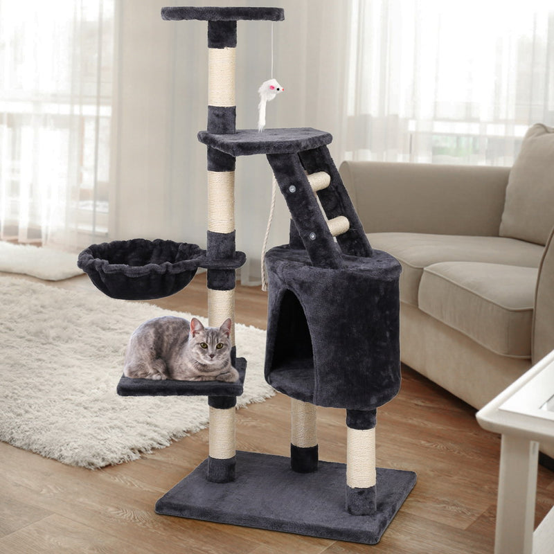 i.Pet Cat Tree 120cm Trees Scratching Post Scratcher Tower Condo House Furniture Wood Multi Level