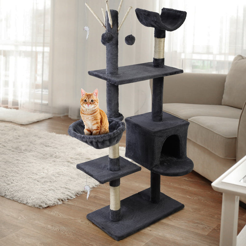 i.Pet Cat Tree 140cm Trees Scratching Post Scratcher Tower Condo House Furniture Wood