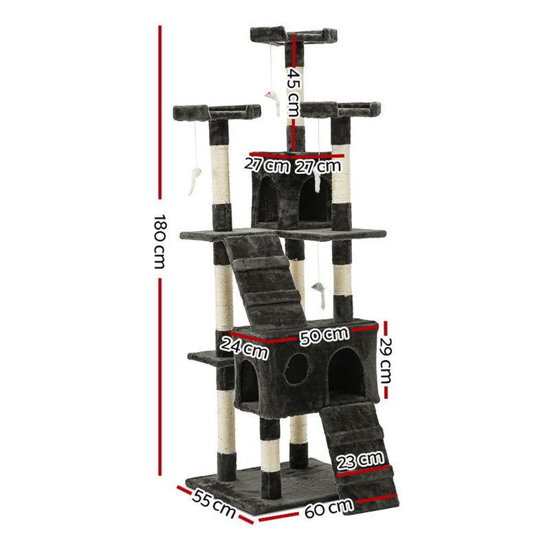 i.Pet Cat Tree 180cm Trees Scratching Post Scratcher Tower Condo House Furniture Wood