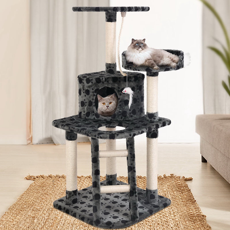 i.Pet Cat Tree 120cm Trees Scratching Post Scratcher Tower Condo House Furniture Wood 120cm