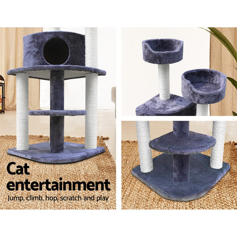 i.Pet Cat Tree 126cm Trees Scratching Post Scratcher Tower Condo House Furniture Wood