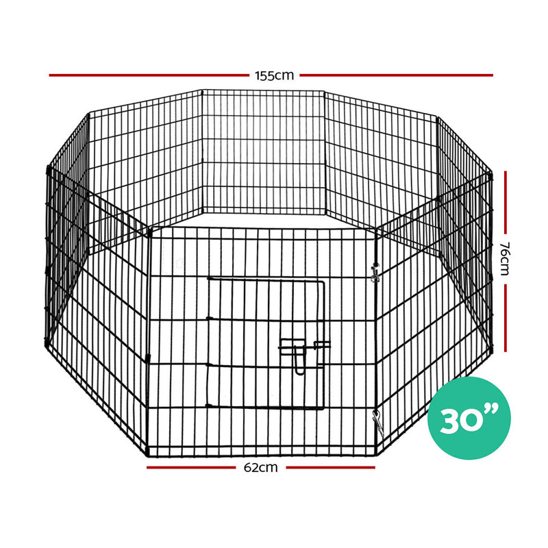 i.Pet 30" 8 Panel Pet Dog Playpen Puppy Exercise Cage Enclosure Play Pen Fence