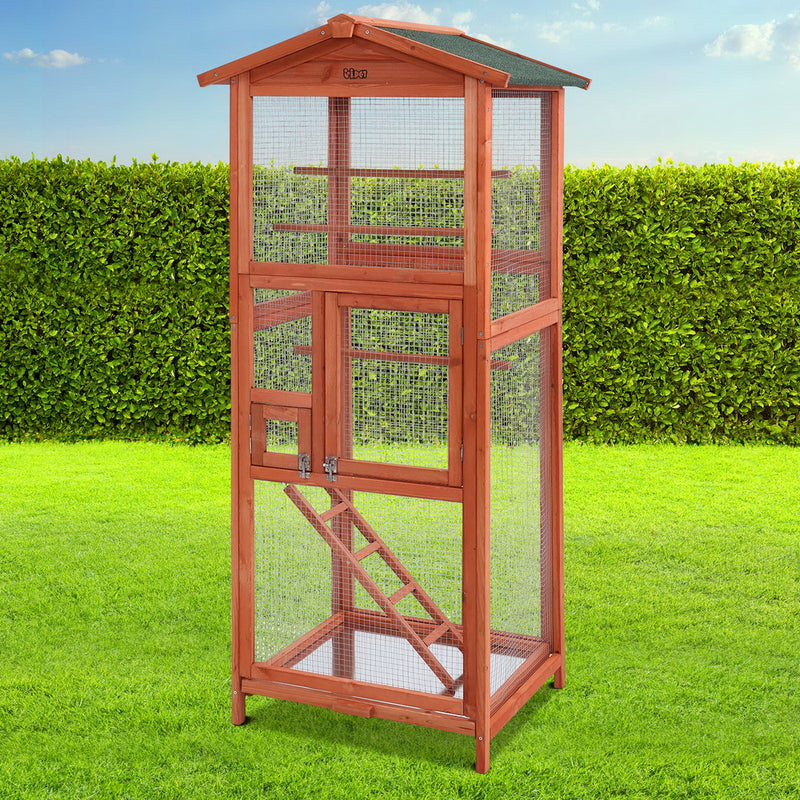 i.Pet Bird Cage Wooden Pet Cages Aviary Large Carrier Travel Canary Cockatoo Parrot XL