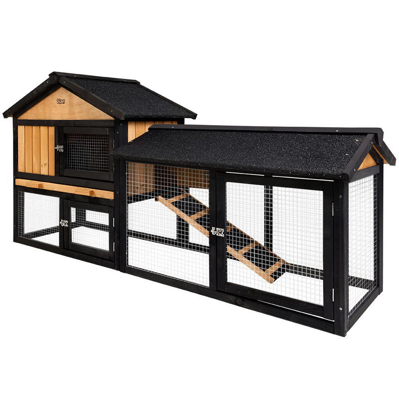 i.Pet Rabbit Hutch Hutches Large Metal Run Wooden Cage Waterproof Outdoor Pet House Chicken Coop Guinea Pig Ferret Chinchilla Hamster 165cm x 52cm x 86cm