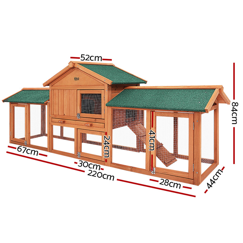 i.Pet Rabbit Hutch Hutches Large Metal Run Wooden Cage Chicken Coop Guinea Pig