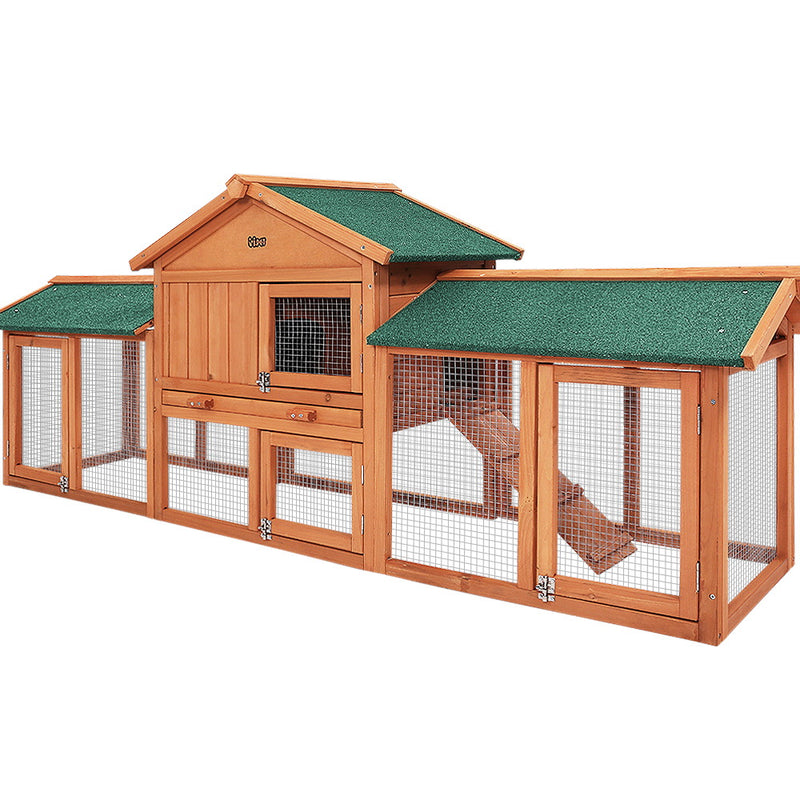 i.Pet Rabbit Hutch Hutches Large Metal Run Wooden Cage Chicken Coop Guinea Pig