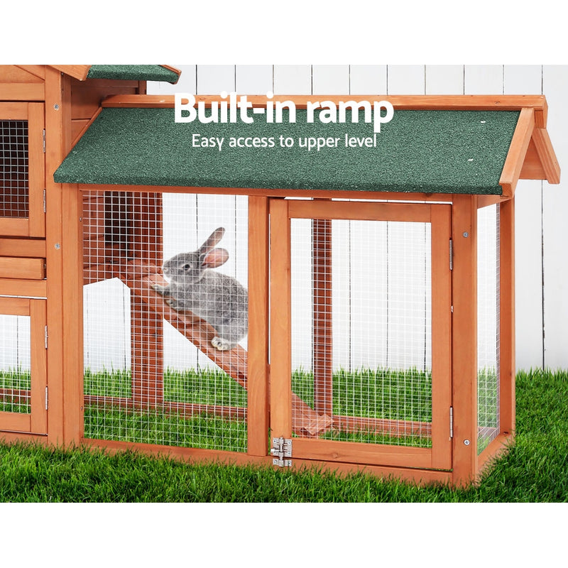 i.Pet Rabbit Hutch Hutches Large Metal Run Wooden Cage Chicken Coop Guinea Pig