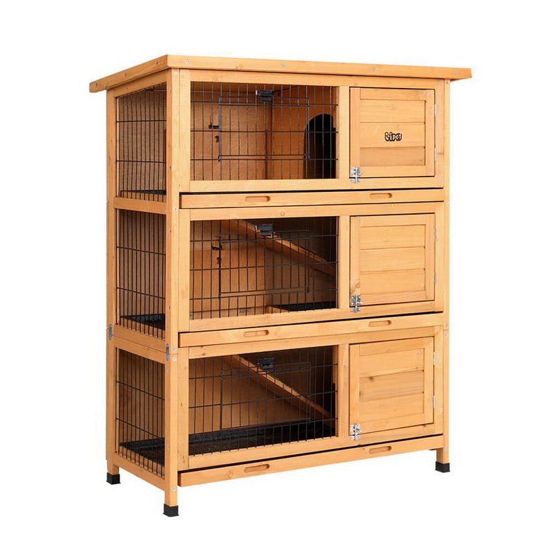 i.Pet Rabbit Hutch Hutches Large Metal Run Wooden Cage Waterproof Outdoor Pet House Chicken Coop Guinea Pig Ferret Chinchilla Hamster 91.5cm x 46cm x 116.5cm