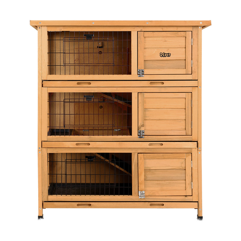 i.Pet Rabbit Hutch Hutches Large Metal Run Wooden Cage Waterproof Outdoor Pet House Chicken Coop Guinea Pig Ferret Chinchilla Hamster 91.5cm x 46cm x 116.5cm