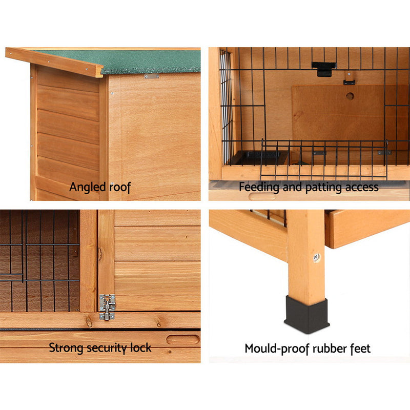 i.Pet Rabbit Hutch Hutches Large Metal Run Wooden Cage Waterproof Outdoor Pet House Chicken Coop Guinea Pig Ferret Chinchilla Hamster 91.5cm x 46cm x 116.5cm