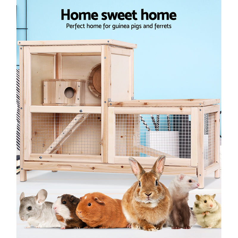 i.Pet Hamster Guinea Pig Ferrets Rodents Hutch Hutches Large Wooden Cage Running 80cm x 40cm x 60cm