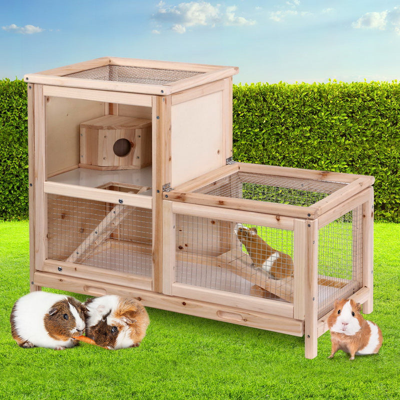 i.Pet Hamster Guinea Pig Ferrets Rodents Hutch Hutches Large Wooden Cage Running 80cm x 40cm x 60cm