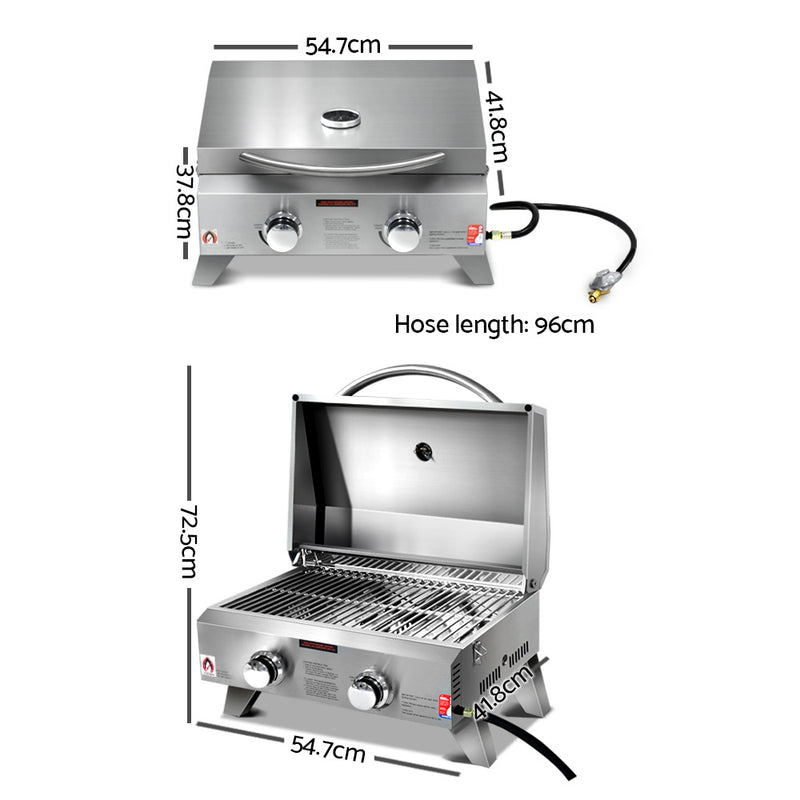 Portable 2 Burner Gas BBQ