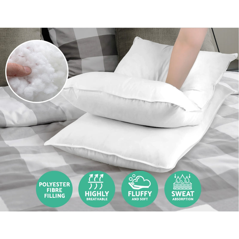 Giselle Bedding Set of 4 Medium & Firm Cotton Pillows