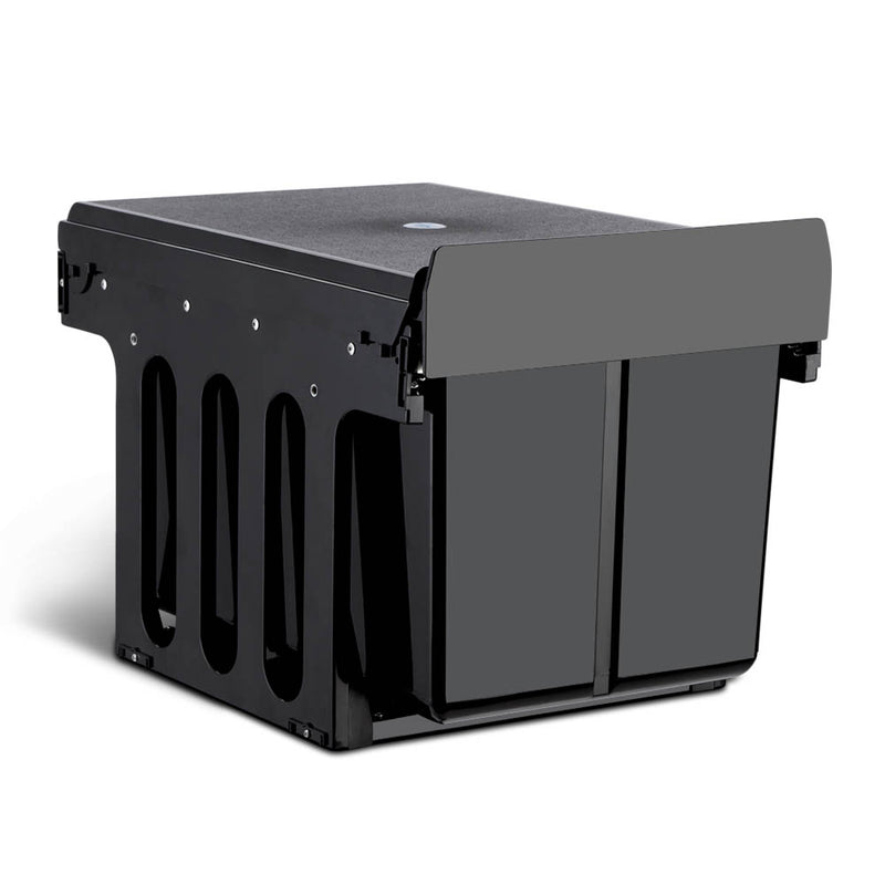 2x15L Pull Out Bin - Black