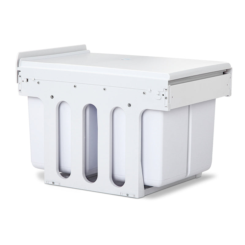 2x15L Pull Out Bin - White