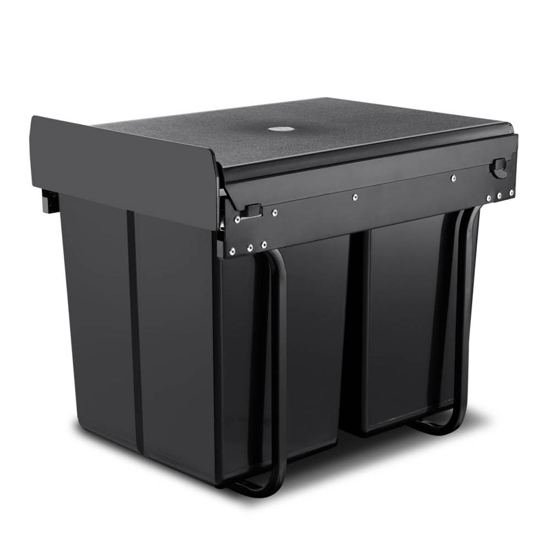 2x20L Pull Out Bin - Black