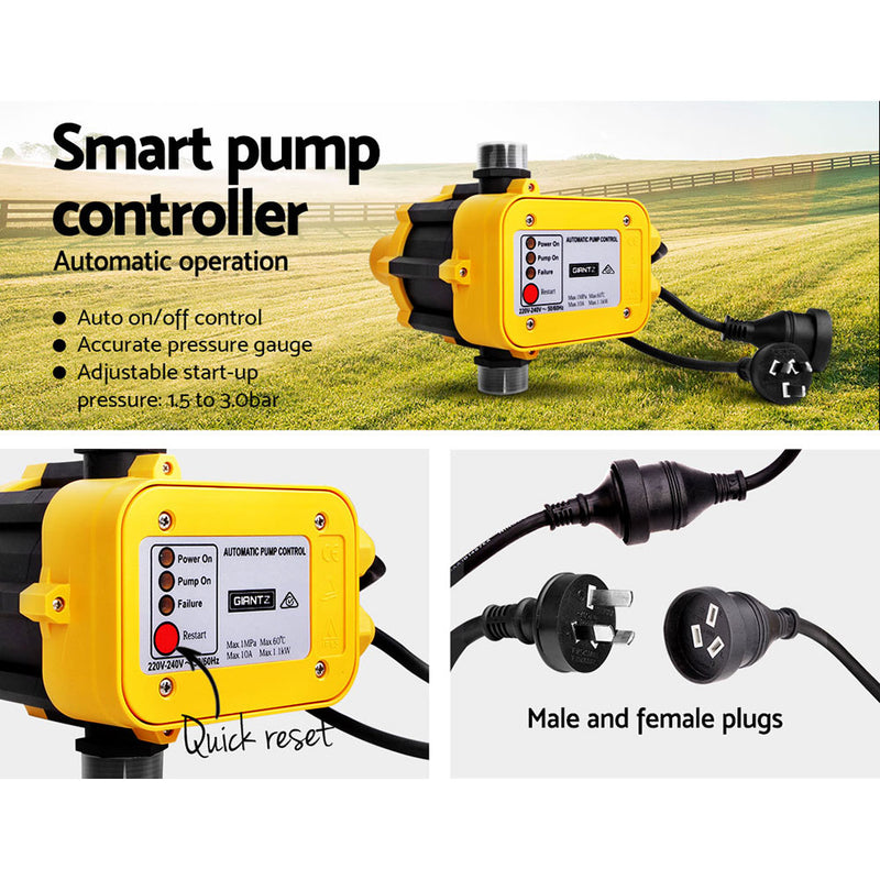 Auto Peripheral Water Pump Clean Electric Garden Farm Rain Tank Irrigation QB60 Yellow