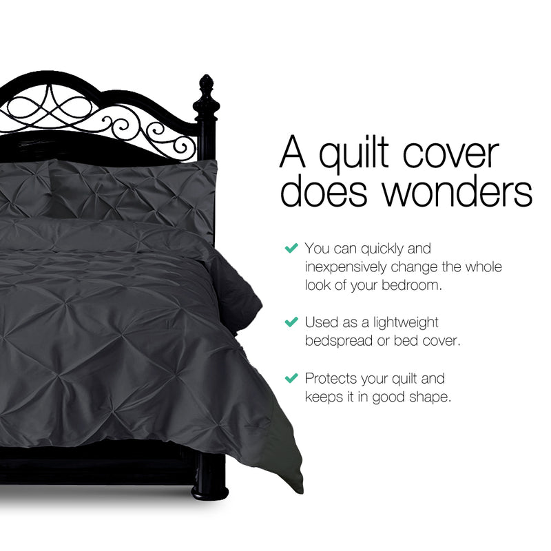 Giselle Bedding King Size Quilt Cover Set - Black