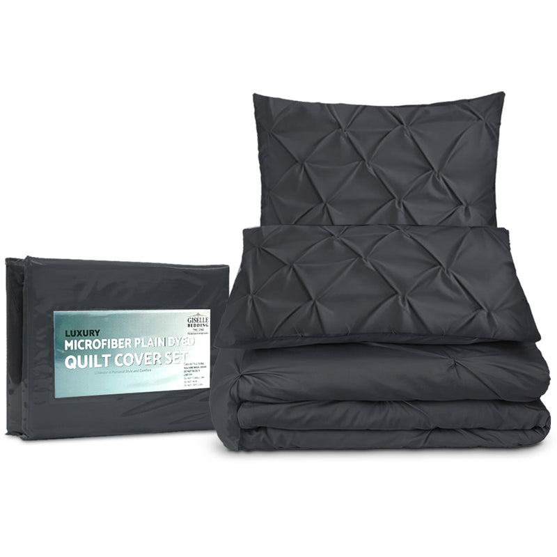 Giselle Bedding Super King Quilt Cover Set - Black