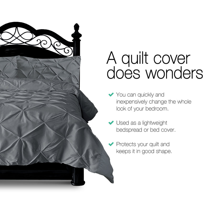 Giselle Bedding King Size Quilt Cover Set - Charcoal