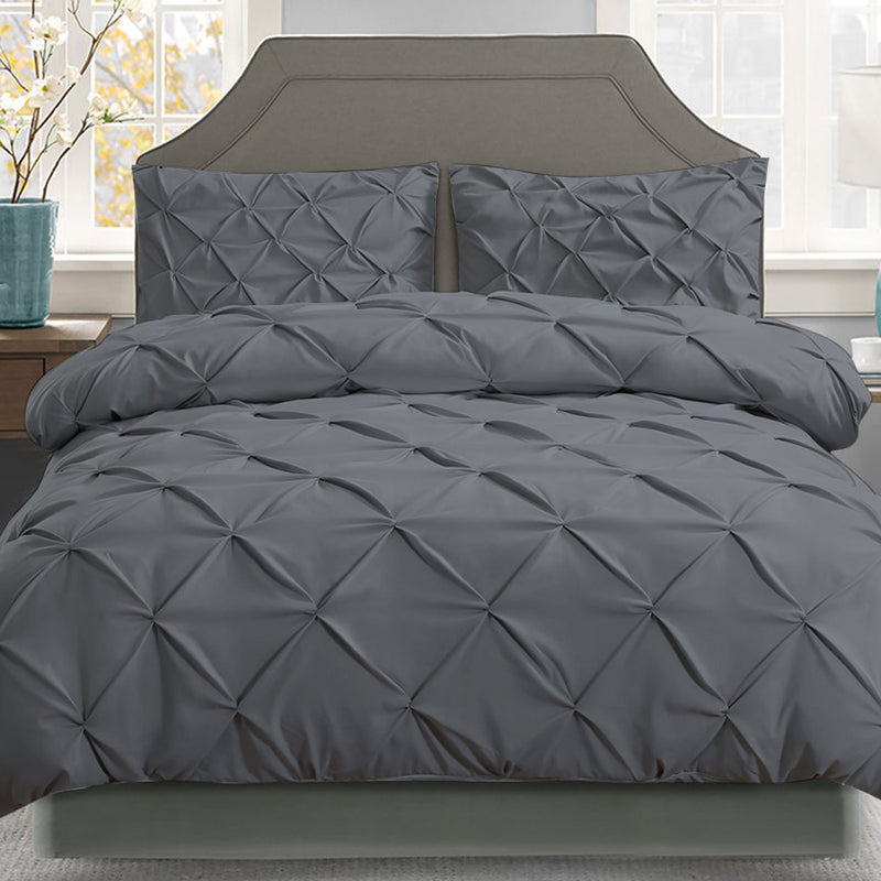 Giselle Bedding Super King Quilt Cover Set - Charcoal