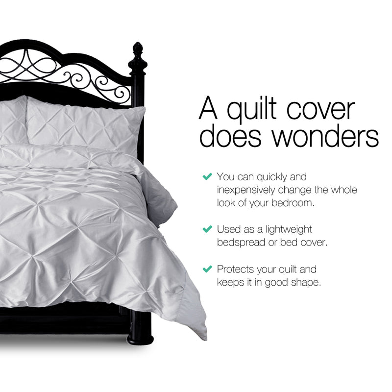 Giselle Bedding Queen Size Quilt Cover Set - Grey