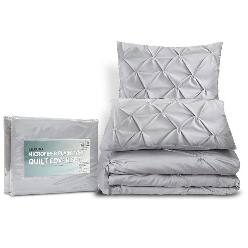 Giselle Bedding Super King Size Quilt Cover Set - Grey