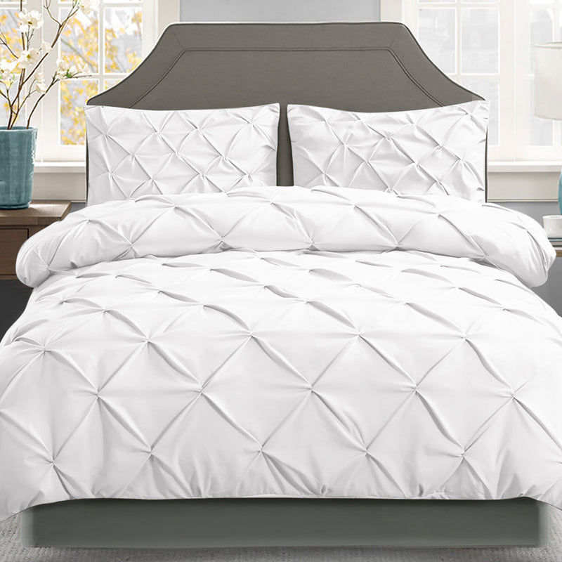 Giselle Bedding Super King Size Quilt Cover Set - White