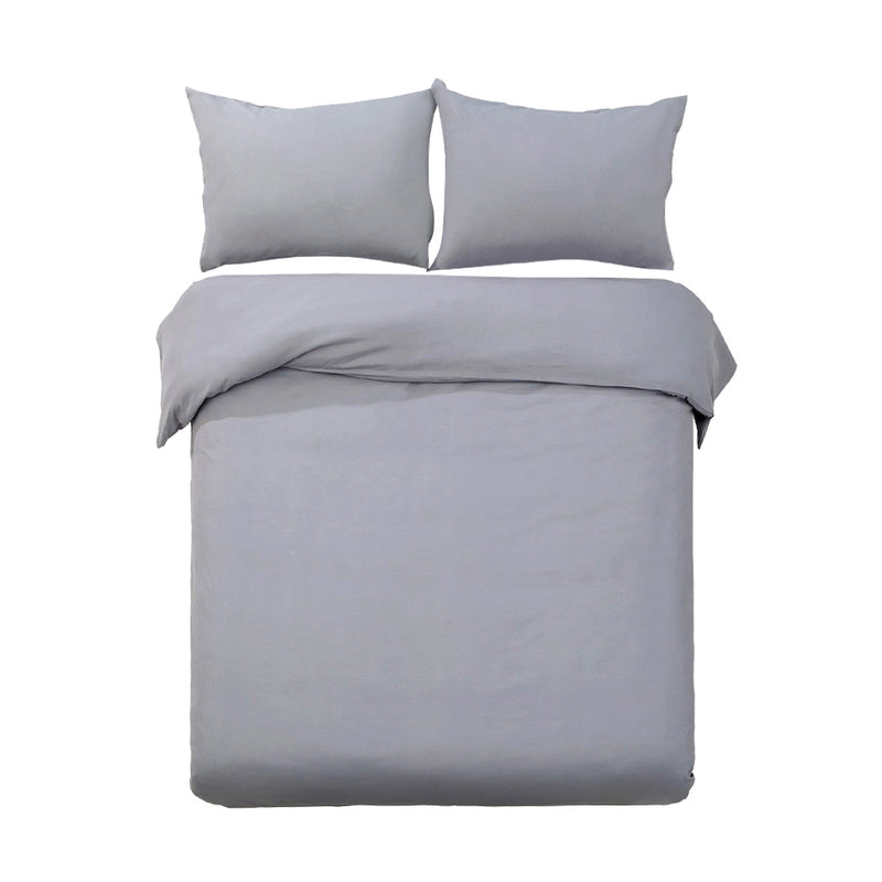 Giselle Bedding Queen Size Classic Quilt Cover Set - Grey