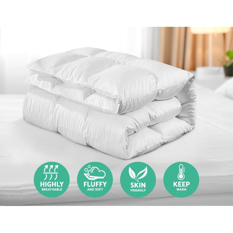 Giselle Bedding 800GSM Goose Down Feather Quilt Cover Duvet Winter Doona White Super King