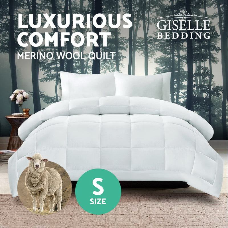 Giselle Bedding Single Size Merino Wool Duvet Quilt