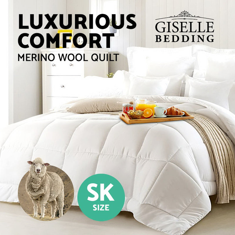 Giselle Bedding Super King Size Merino Wool Duvet Quilt