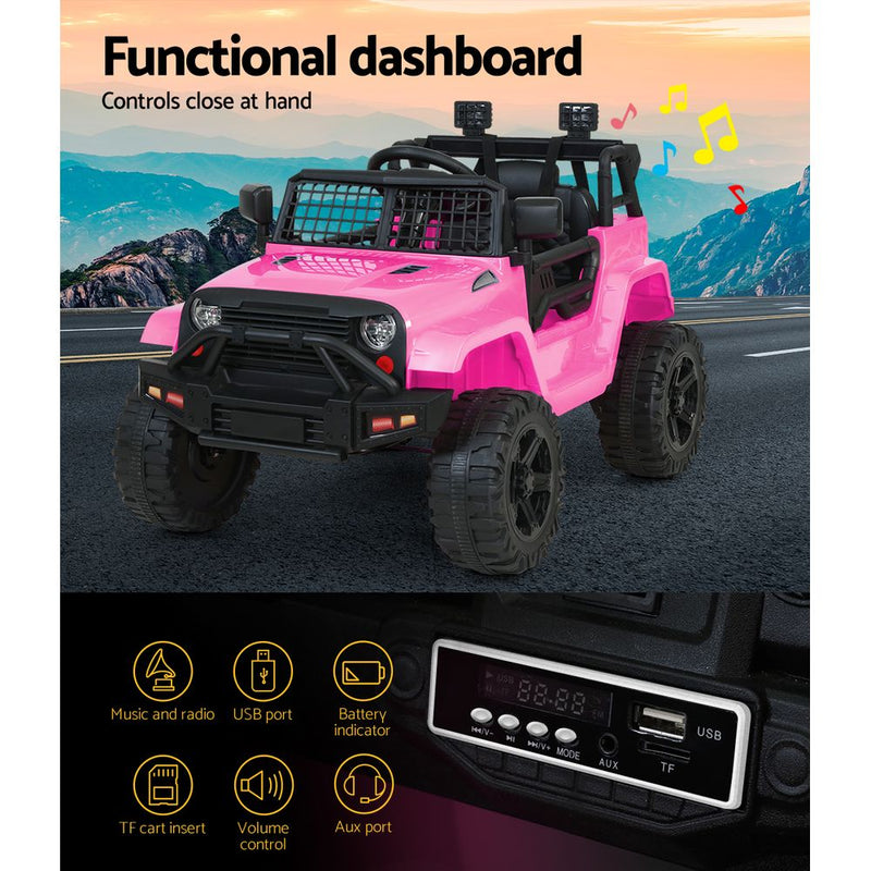 Rigo Kids Ride On Car Electric 12V Car Toys Jeep Battery Remote Control Pink