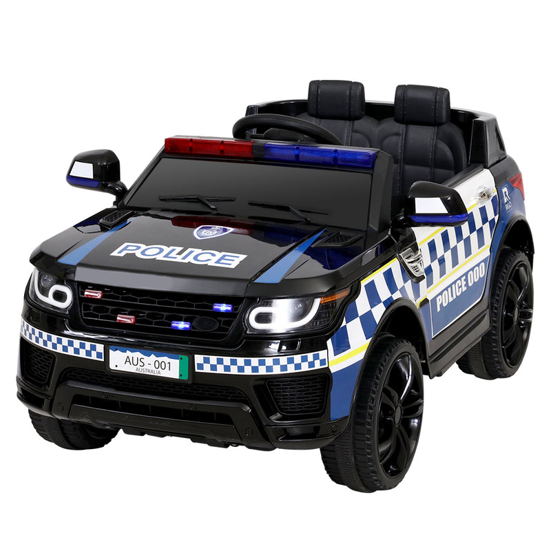 Rigo Kids Ride On Car Inspired Patrol Police Electric Powered Toy Cars Black