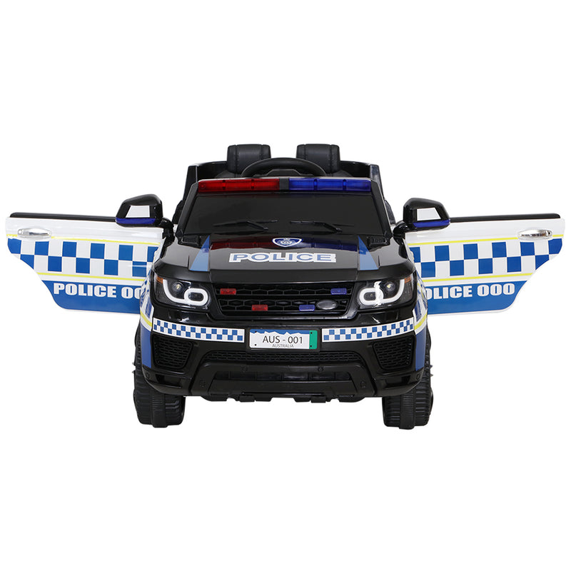 Rigo Kids Ride On Car Inspired Patrol Police Electric Powered Toy Cars Black