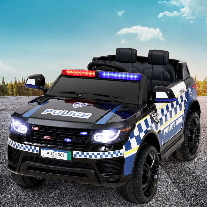 Rigo Kids Ride On Car Inspired Patrol Police Electric Powered Toy Cars Black