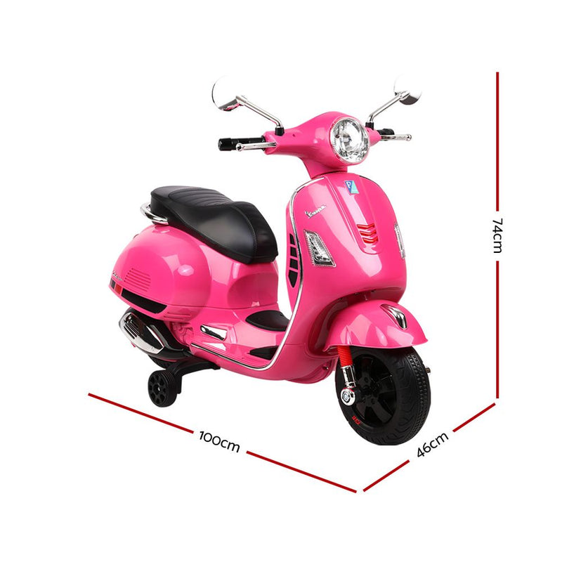 Rigo Kids Ride On Motorbike Vespa Licensed Motorcycle Car Toys Pink