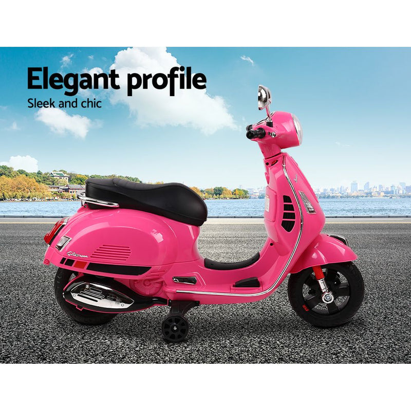 Rigo Kids Ride On Motorbike Vespa Licensed Motorcycle Car Toys Pink