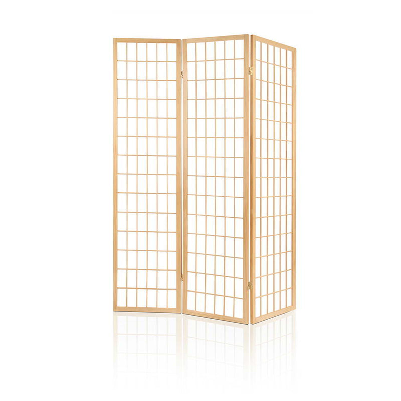 3 Panel Wooden Room Divider - Natural