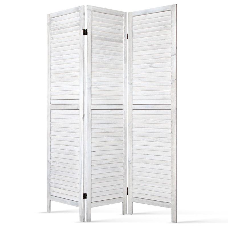 Room Divider Privacy Screen Foldable Partition Stand 3 Panel White