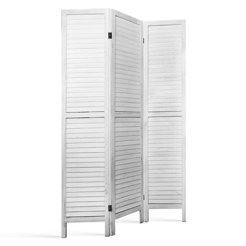 Room Divider Privacy Screen Foldable Partition Stand 3 Panel White