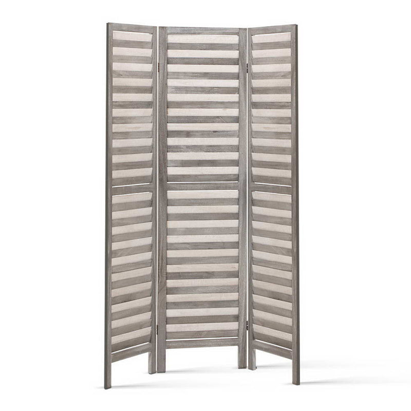 Room Divider Privacy Screen Foldable Partition Stand 3 Panel Grey