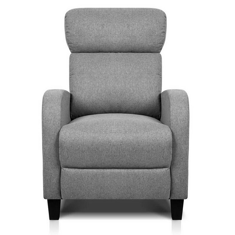 Fabric Reclining Armchair - Grey