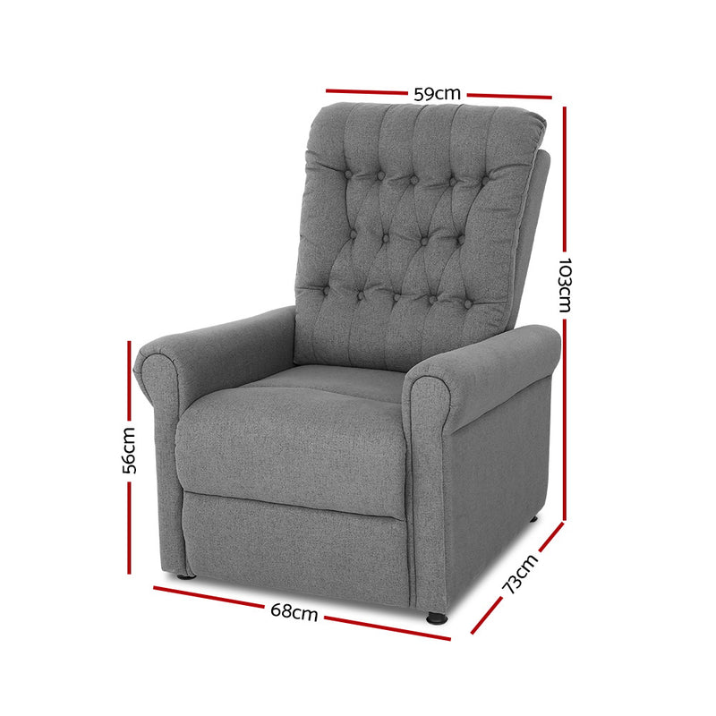 Massage Recliner Chair Electric Armchair 8 Point Heated Grey