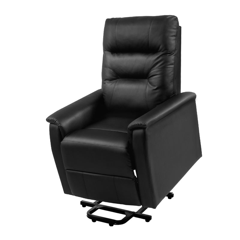 Lift Recliner Chair Sofa Single Comfortable Black Leather Armchair