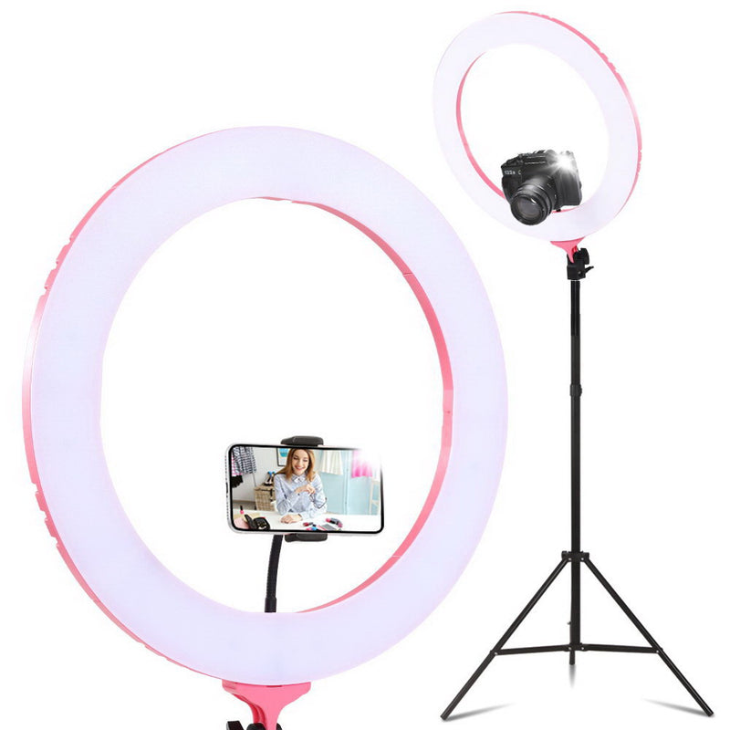 19" LED Ring Light 6500K 5800LM Dimmable Diva With Stand Make Up Studio Video