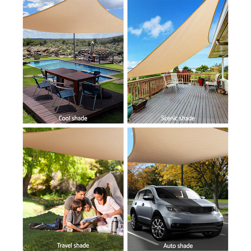 3x6m Shade Sail Sun Shadecloth Canopy 280gsm Sand