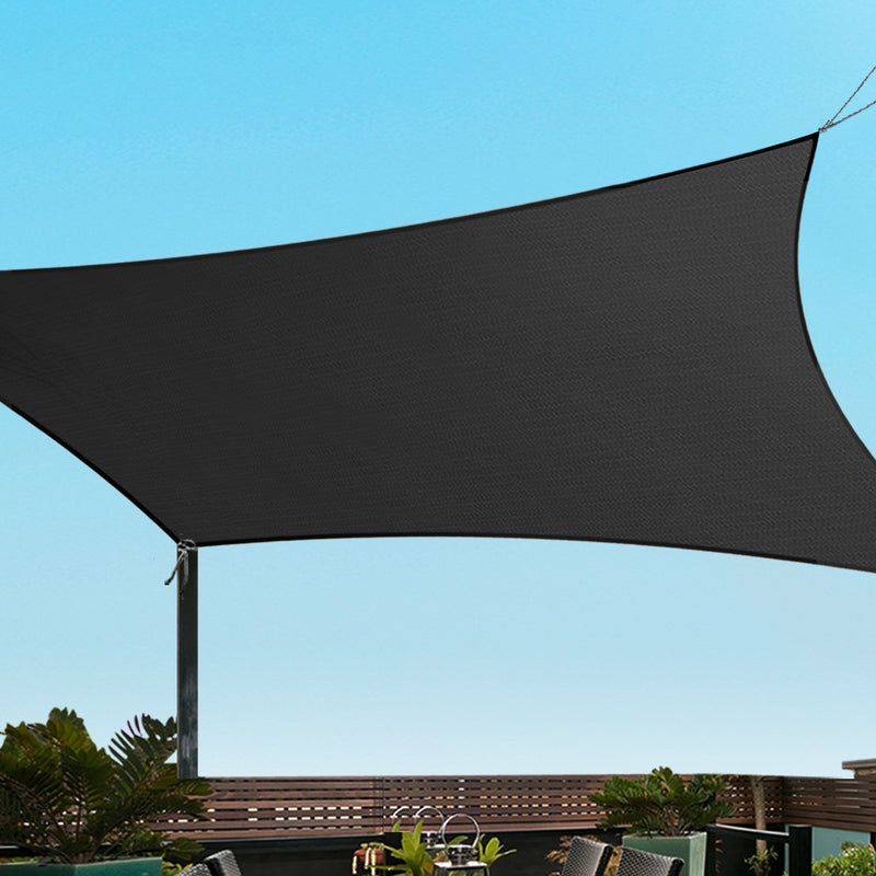 4x6m Shade Sail Sun Shadecloth 280gsm Black