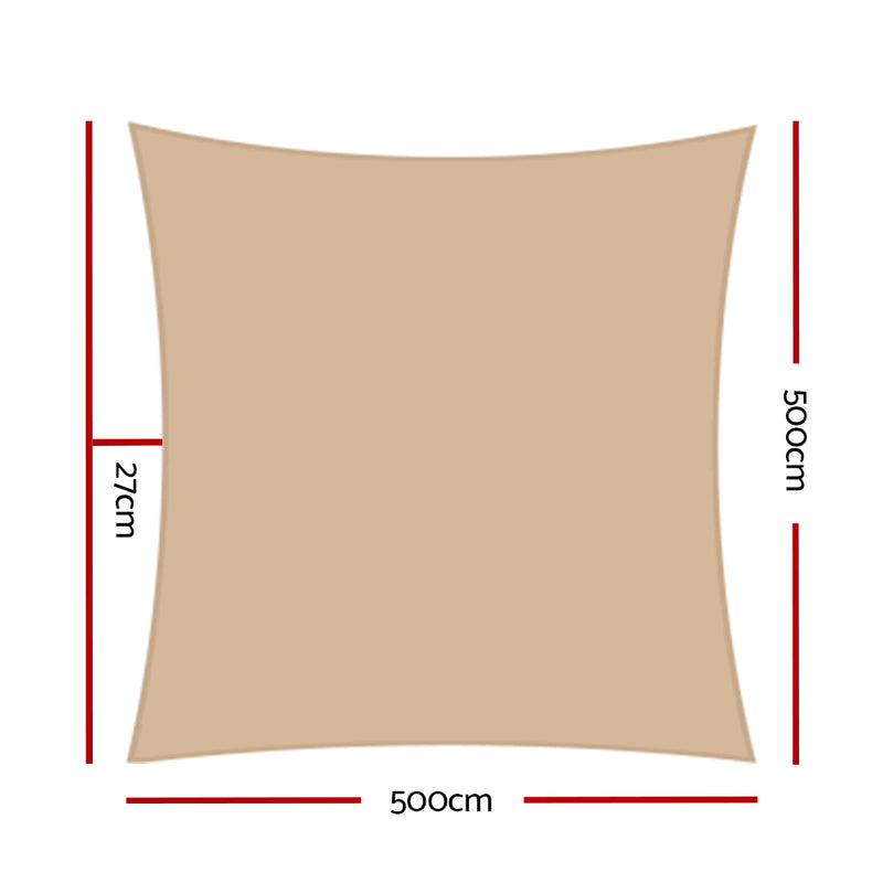 5x5m 280gsm Shade Sail Sun Shadecloth Canopy Square